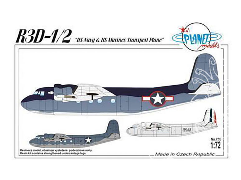 Planet Model PLT256 Avion de transport R3D-1/2 "US Navy et US Marines full resine kit 1/72