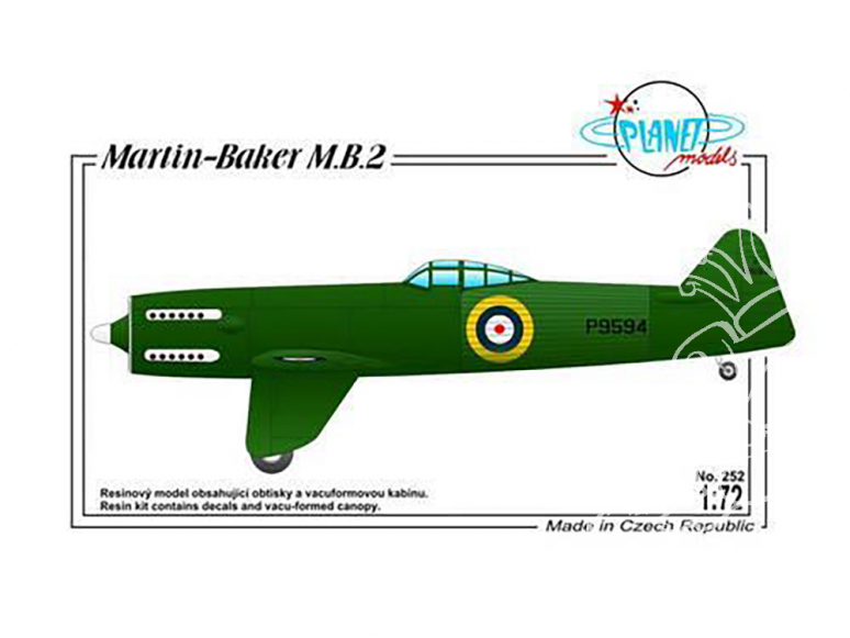 Planet Model PLT252 Prototype de chasseur britannique Martin-Baker MB-2 full resine kit 1/72