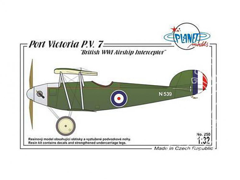 Planet Model PLT250 Port Victoria P.V.7 - Intercepteur de dirigeable britannique WWI full resine kit 1/72