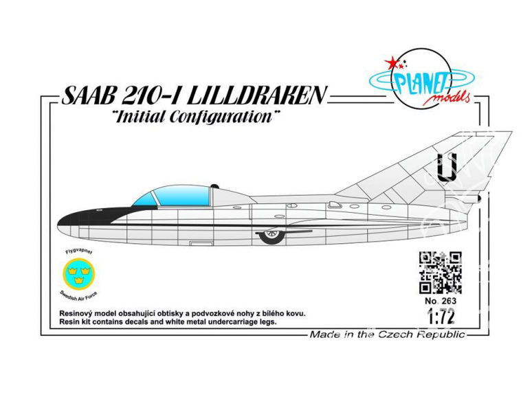 Planet Model PLT263 SAAB 210-I LILLDRAKEN "Initial Configuration" full resine kit 1/72