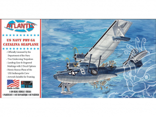 Atlantis maquette avion A5301 PBY-5A Catalina US Navy Seaplane 1/104