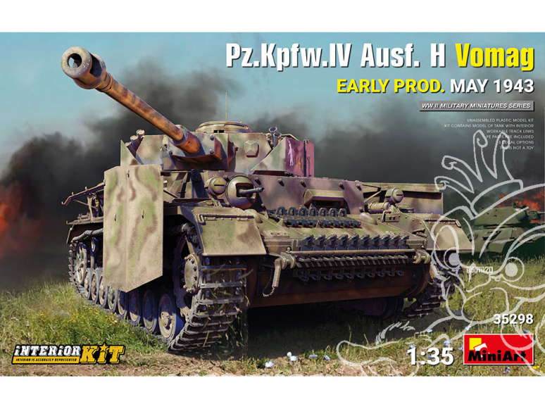MINI ART maquette militaire 35298 Pz.Kpfw.IV Ausf. H Vomag EARLY Production MAI 1943 avec KIT INTÉRIEUR 1/35