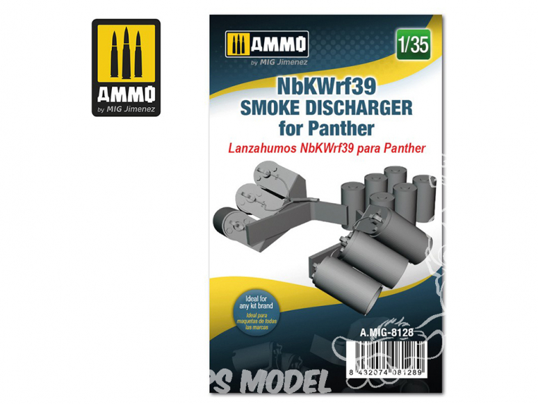 Ammo Mig accessoire 8128 NbKWrf39 Déchargeur de grenandes fumigènes pour Panther 1/35