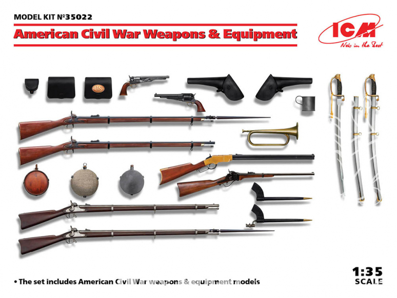 Icm maquette figurines 35022 Armes et équipement de la guerre civile américaine 1/35