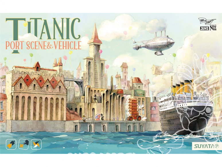 Suyata maquette cartoon SL002 Titanic avec port et véhicule