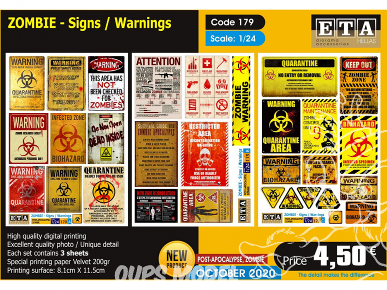 ETA diorama 179 Zombie signes d'avertissement 1/24