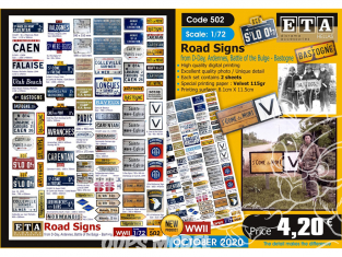 ETA diorama 502 Panneau de signalisation D-Day bataille des Ardennes Bastogne 1/72