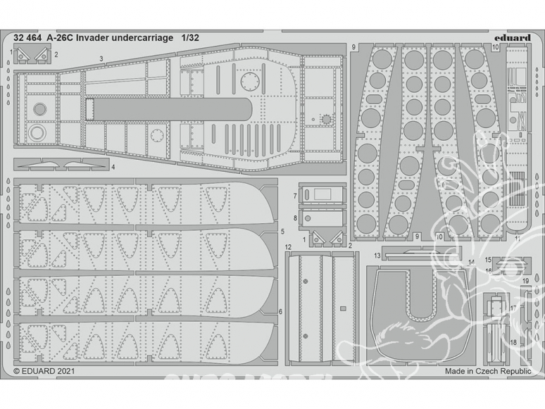 Eduard photodécoupe avion 32464 Undercarriage A-26C Invader Hobby Boss 1/32