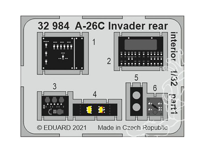 Eduard photodécoupe avion 32984 Intérieur arrière A-26C Invader Hobby Boss 1/32