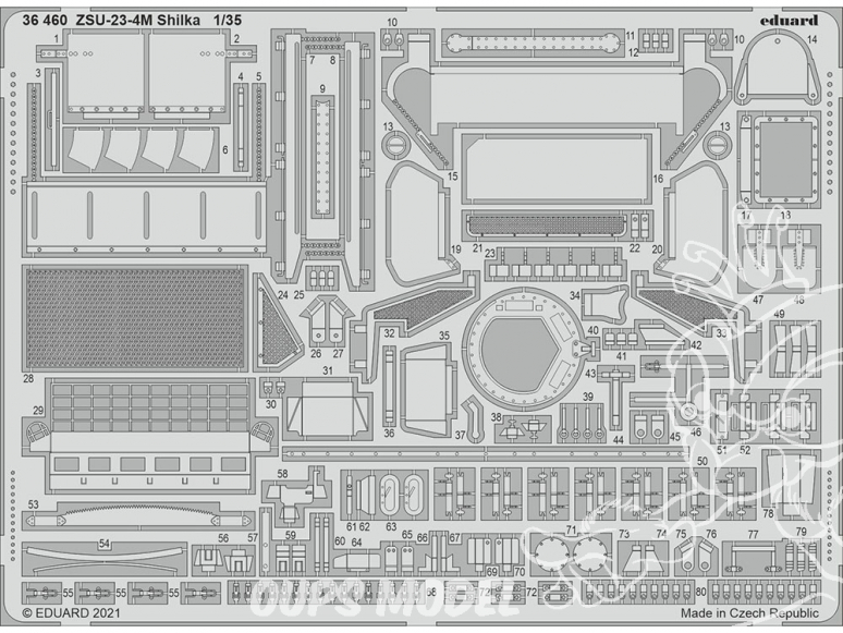 Eduard photodecoupe militaire 36460 Amélioration ZSU-23-4M Shilka Zvezda 1/35