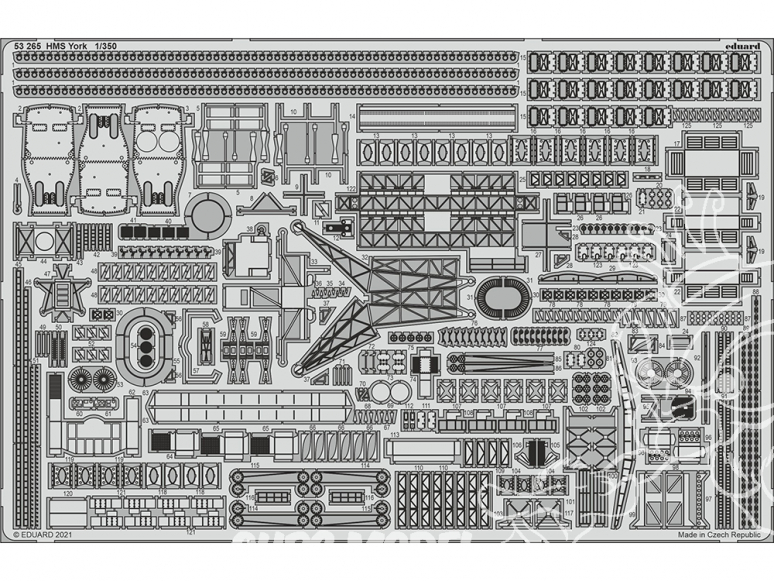 Eduard photodecoupe bateau 53265 Amélioration HMS York Trumpeter 1/350