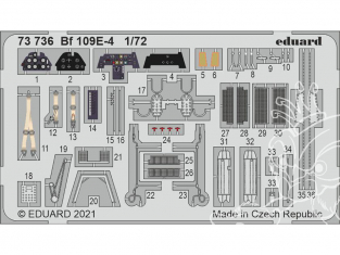 Eduard photodecoupe avion 73736 Amélioration Messerschmitt Bf 109E-4 Special Hobby 1/72