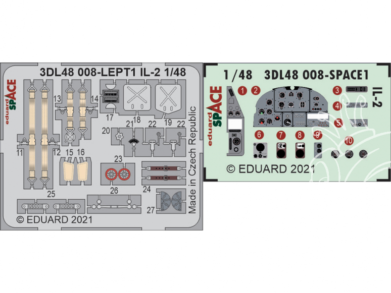 Eduard Space décalques 3D 3DL48008 IL-2 Zvezda 1/48