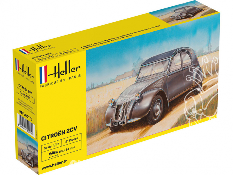 HELLER maquette voiture 80175 Citroen 2CV NOUVEAU BOITAGE 1/43