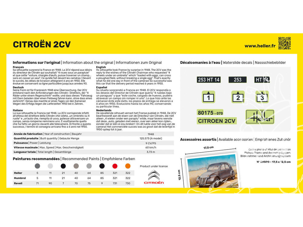 Heller 80175 : maquette citroen 2CV