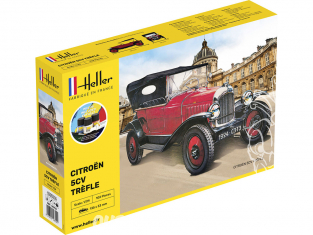 Heller maquette voiture 56702 STARTER KIT Citroen Trefle 5CV inclus peintures principale colle et pinceau 1/24