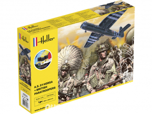 Heller maquette avion 35313 STARTER KIT A.S. 51 Horsa avec parachutistes Inclus peintures principale colle et pinceau 1/72