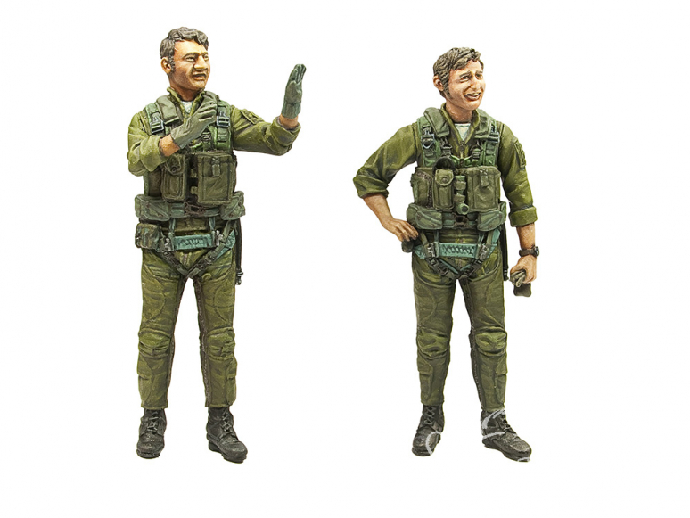 Hobby Fan kit personnages HF757 Pilote pilote du F-4 Ghost II de la marine de la guerre du Vietnam (Duo) 1/32