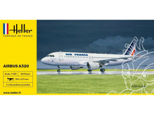 HELLER maquette avion 56448 STARTER KIT AIRBUS A320 Air France inclus colle pinceau et peintures 1/125