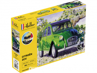 heller maquette voiture 56765 STARTER KIT Citroen 2cv inclus colle pinceau et peintures 1/24