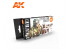 Ak interactive peinture acrylique 3G Set AK11620 Set CUIR ET BOUCLES 6 x 17ml