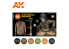 Ak interactive peinture acrylique 3G Set AK11623 Set UNIFORMES M-44 Waffen SS motif camouflage 6 x 17ml
