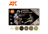 Ak interactive peinture acrylique 3G Set AK11630 Set UNIFORMES COULEURS MODERNES DESERT 6 x 17ml