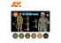 Ak interactive peinture acrylique 3G Set AK11631 Set UNIFORMES IDF 6 x 17ml