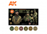Ak interactive peinture acrylique 3G Set AK11634 Set UNIFORMES SOLDAT DE L&#039;ARMÉE AMÉRICAINE WWII 6 x 17ml