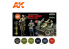 Ak interactive peinture acrylique 3G Set AK11635 Set UNIFORMES SOVIÉTIQUE DE LA SECONDE GUERRE MONDIALE 6 x 17ml