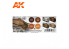 Ak interactive peinture acrylique 3G Set AK11641 SET DE MODULATION D&#039;AMORÇAGE ROUGE ALLEMAND 4 x 17ml