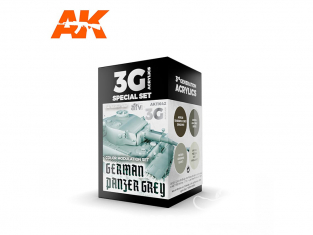 Ak interactive peinture acrylique 3G Set AK11642 SET DE MODULATION ALLEMAND PANZER GRIS 4 x 17ml