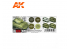 Ak interactive peinture acrylique 3G Set AK11643 SET DE MODULATION US OLIVE DRAB 4 x 17ml