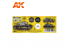 Ak interactive peinture acrylique 3G Set AK11645 COULEURS STANDARD ALLEMANDES 37-43 4 x 17ml