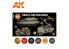 Ak interactive peinture acrylique 3G Set AK11647 COULEURS ACCESSOIRES POUR VÉHICULE ET BLINDES 6 x 17ml