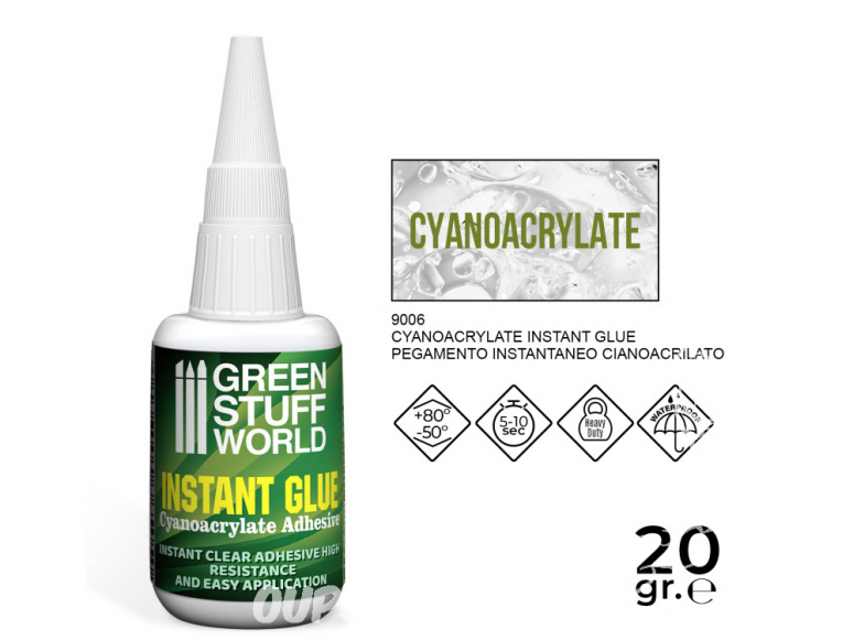 Green Stuff 9006 Colle Cyanoacrylate avec Pointes de Précision