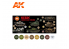 Ak interactive peinture acrylique 3G Set AK11653 COULEURS CAMOUFLAGE MERDC 8 x 17ml