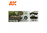 Ak interactive peinture acrylique 3G Set AK11659 COULEURS CAMOUFLAGE VIETNAM POUR COULEURS JUNGLE 3 x 17ml