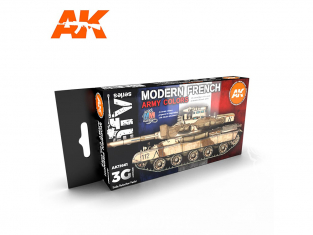 Ak interactive peinture acrylique 3G Set AK11661 COULEURS MODERNES DE L'ARMÉE FRANÇAISE 6 x 17ml