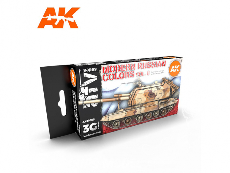 Ak interactive peinture acrylique 3G Set AK11663 COULEURS RUSSE MODERNE VOL 2 6 x 17ml