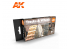 Ak interactive peinture acrylique 3G Set AK11672 COULEURS CHENILLES ET ROUES 6 x 17ml