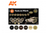 Ak interactive peinture acrylique 3G Set AK11672 COULEURS CHENILLES ET ROUES 6 x 17ml
