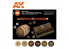 Ak interactive peinture acrylique 3G Set AK11673 Bois ancien et patiné Vol. 1 Couleurs chaudes 6 x 17ml 6 x 17ml