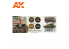 Ak interactive peinture acrylique 3G Set AK11680 COULEURS DE L&#039;ARMÉE BRITANNIQUE EUROPE DU NORD-OUEST 1941-44 4 x 17ml