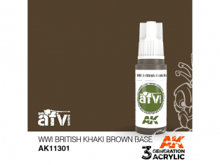 Ak interactive peinture acrylique 3G AK11301 BASE MARRON KAKI BRITANNIQUE DE LA PREMIÈRE GUERRE MONDIALE 17ml AFV