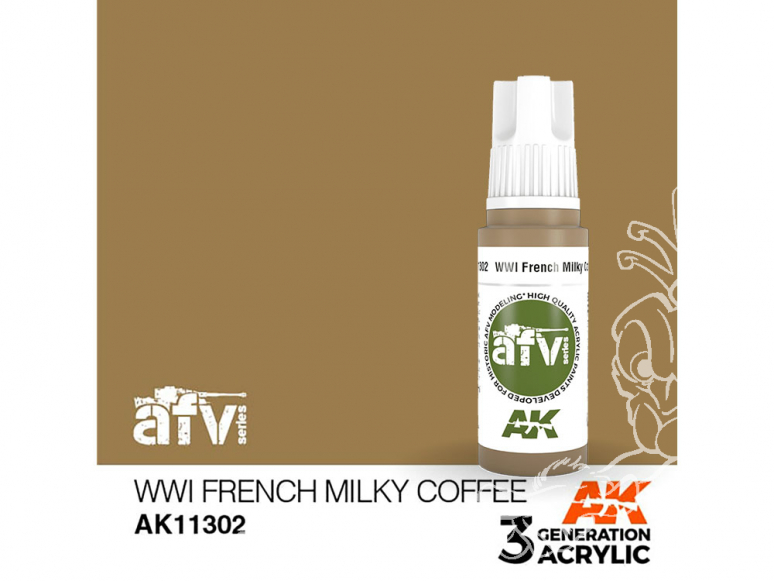 Ak interactive peinture acrylique 3G AK11302 BASE MARRON KAKI BRITANNIQUE DE LA PREMIÈRE GUERRE MONDIALE 17ml AFV