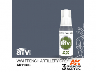 Ak interactive peinture acrylique 3G AK11303 ARTILLERIE FRANÇAISE DE LA PREMIÈRE GUERRE MONDIALE GRIS 17ml AFV