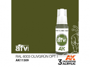 Ak interactive peinture acrylique 3G AK11309 RAL 6003 OLIVGRÜN OPT.1 17ml AFV