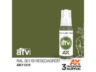 Ak interactive peinture acrylique 3G AK11312 RAL 6011B RESEDAGRÜN 17ml AFV