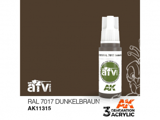 Ak interactive peinture acrylique 3G AK11315 RAL 7017 DUNKELBRAUN 17ml AFV